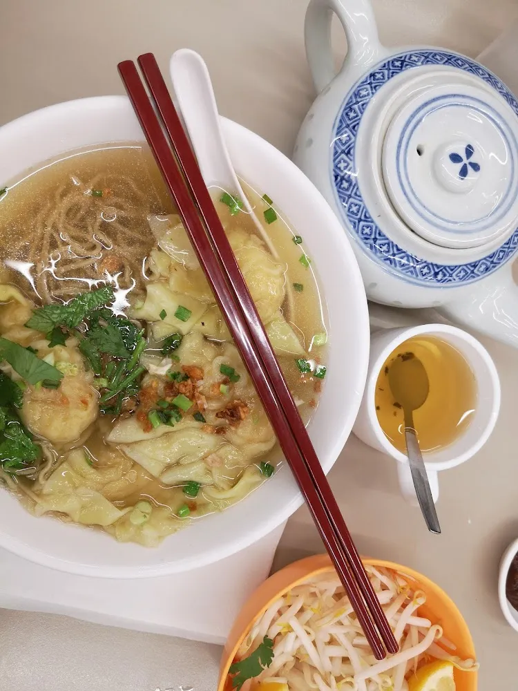 Noodle Soup with Shrimp Raviolis